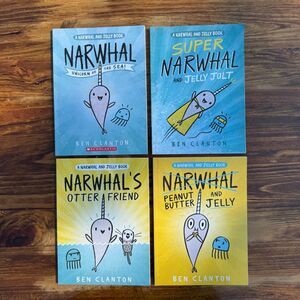 Lot of Narwhal and Jelly Books 1 - 4 Ben Clanton Age 6-9 Grade 1-4 Graphic Novel